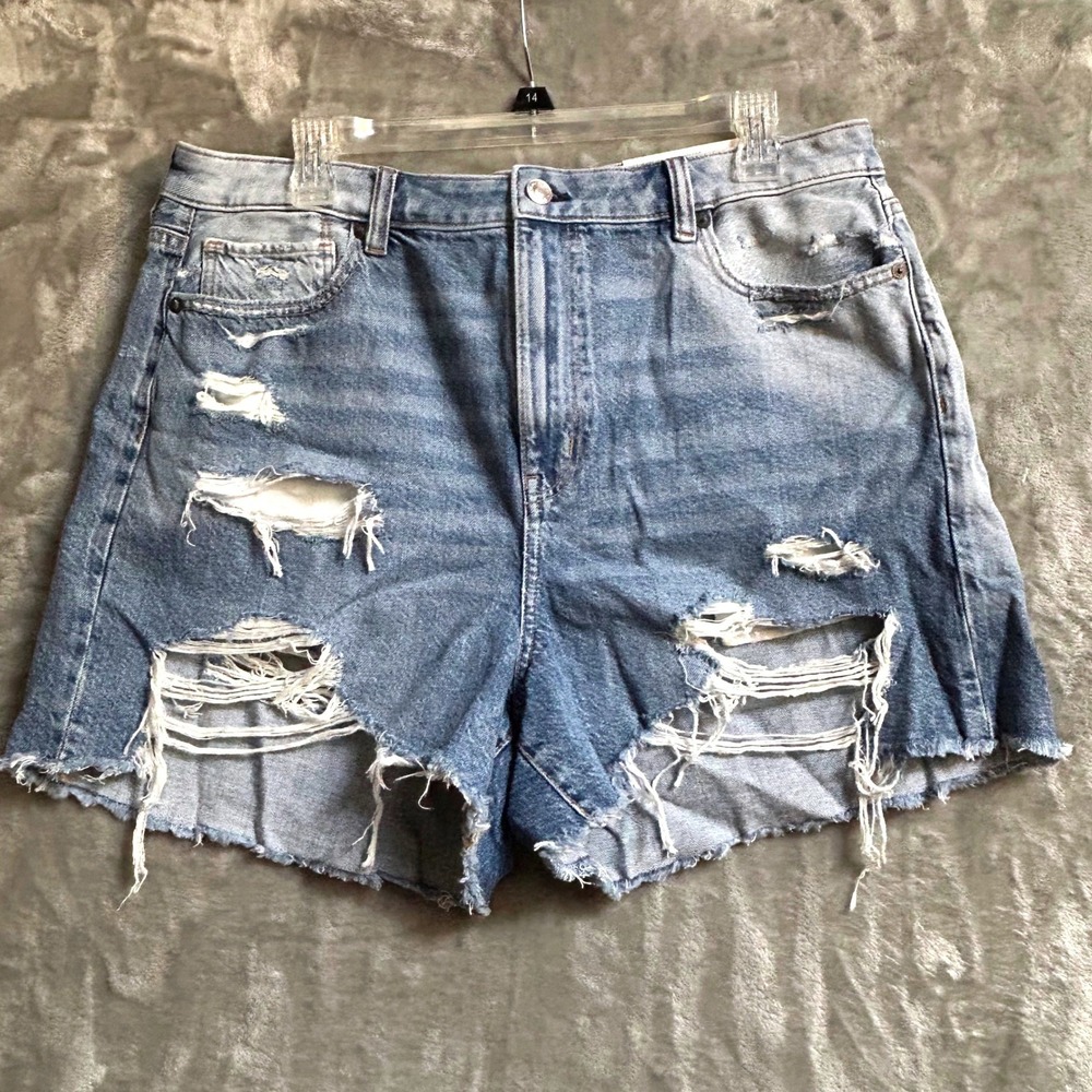 American Eagle Outfitters Distressed Light Blue Denim Jean Shorts